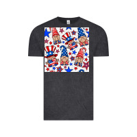 Vintage Black 4th of july patriotic gnome seamless pattern Vintage Tee - BundleAndBundleShop