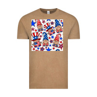 Vintage Coffee 4th of july patriotic gnome seamless pattern Vintage Tee - BundleAndBundleShop