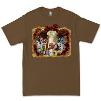 Cacao heifer cow christmas western background Premium Tee - RanaPortraitStore