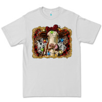 Heifer Cow Christmas Western Background Premium Tee | Teevron