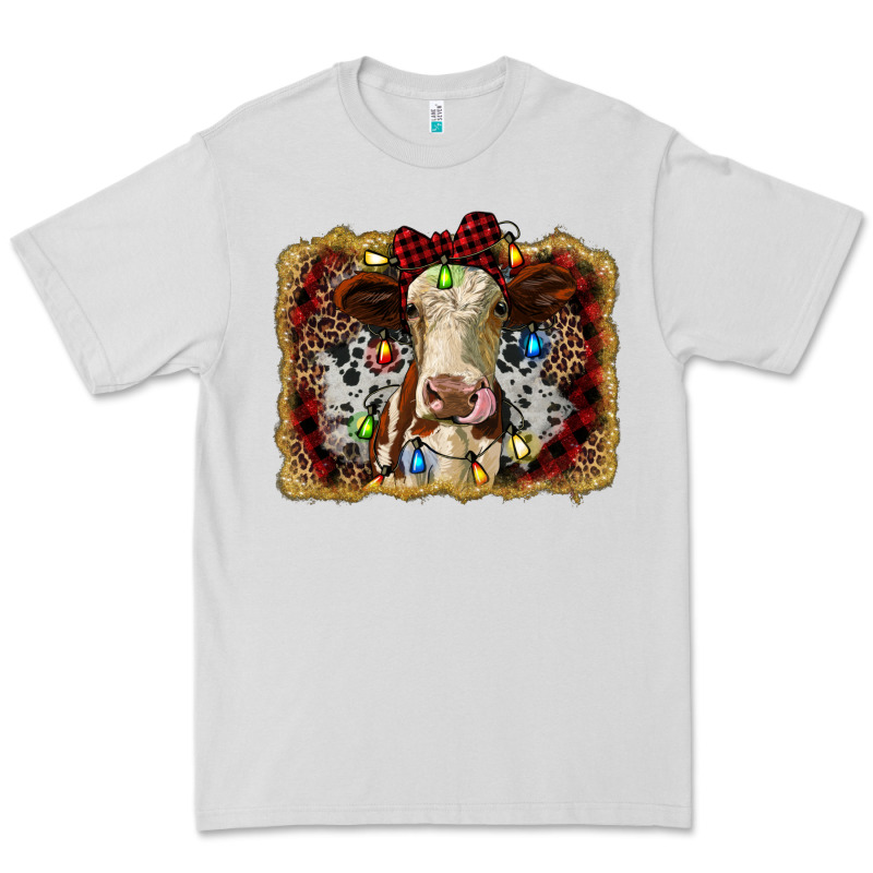 Heifer Cow Christmas Western Background Premium Tee by RanaPortraitStore | Teevron