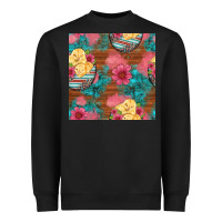 Black hatched egg easter chicks seamless pattern Heavyweight Sweatshirt - Artiststas