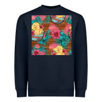 Navy hatched egg easter chicks seamless pattern Heavyweight Sweatshirt - Artiststas