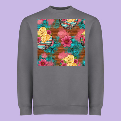 Hatched Egg Easter Chicks Seamless Pattern Heavyweight Sweatshirt Designed By Artiststas