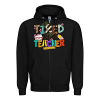 Black tired as a teacher Zipper Hoodie - NancyCooperArtShop