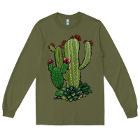 Army Green cactus Long Sleeve Tee - Jasminsmagicworld