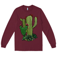 Burgundy cactus Long Sleeve Tee - Jasminsmagicworld