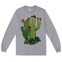 Heather Grey cactus Long Sleeve Tee - Jasminsmagicworld