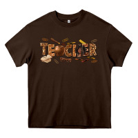 Chocolate Brown melanin teacher Heavy Core Tee - texasbilliewilder
