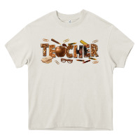 Cream melanin teacher Heavy Core Tee - texasbilliewilder