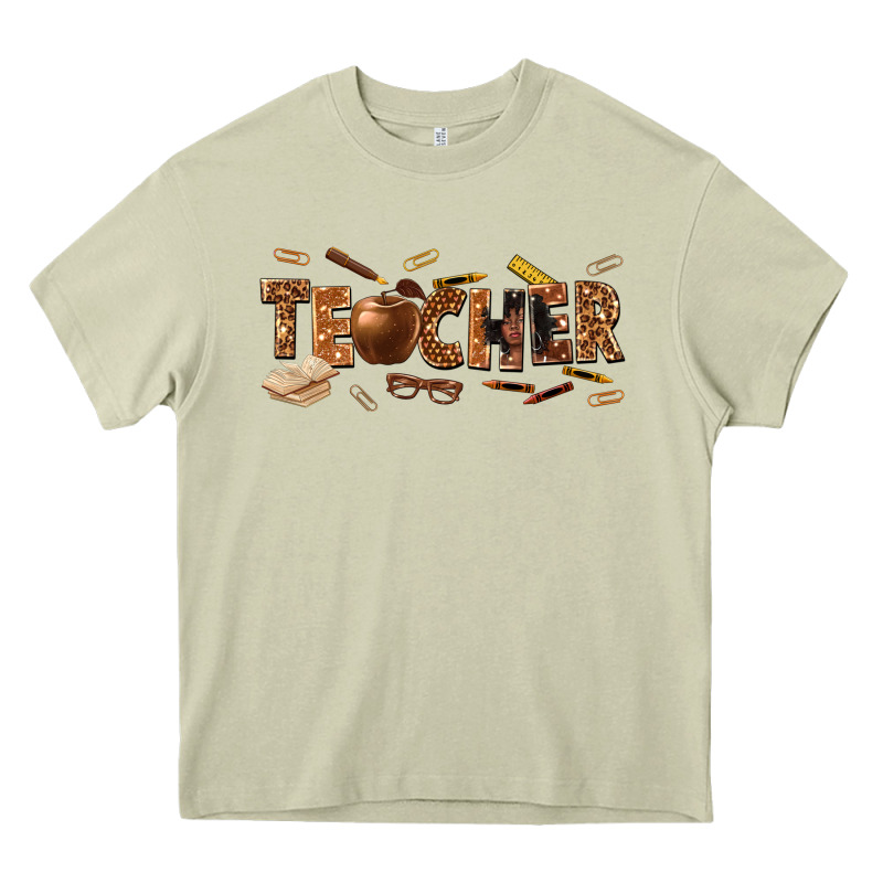 Melanin Teacher Heavy Core Tee by texasbilliewilder | Teevron
