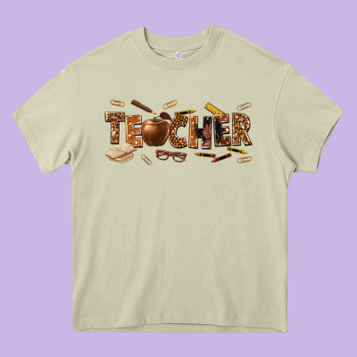 Melanin Teacher Heavy Core Tee Designed By Texasbilliewilder