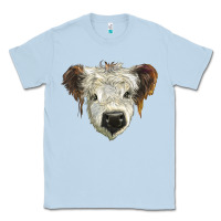 Dusty Blue white calf scottish Classic Tee - BarkalooDesign