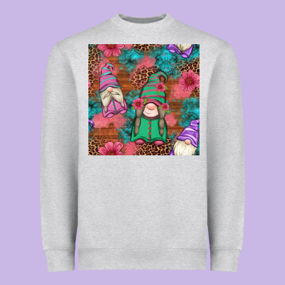 Floral Easter Gnomes Seamless Pattern Heavyweight Sweatshirt Designed By Artiststas
