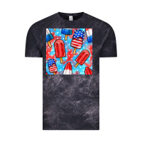 Cloud Black 4th of july popsicle seamless pattern Vintage Tee - BundleAndBundleShop