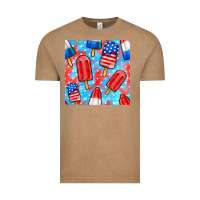 Vintage Coffee 4th of july popsicle seamless pattern Vintage Tee - BundleAndBundleShop