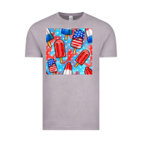 Vintage Zinc 4th of july popsicle seamless pattern Vintage Tee - BundleAndBundleShop