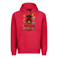 Cardinal Santa's Favorite Dental Squad Afro Messy Bun Premium Hoodie - texasbilliewilder