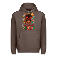 Coffee Santa's Favorite Dental Squad Afro Messy Bun Premium Hoodie - texasbilliewilder