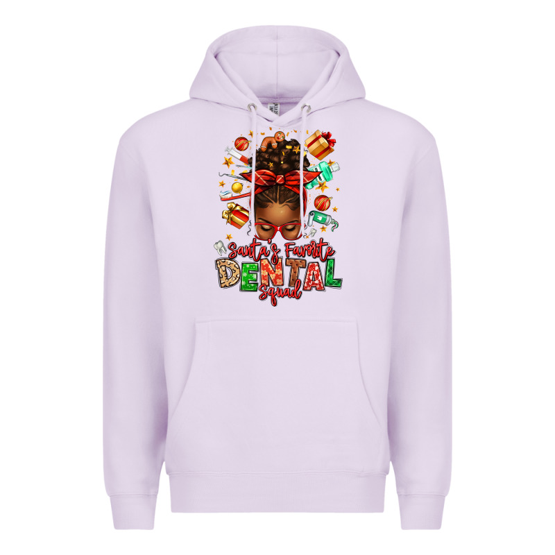 Santa's Favorite Dental Squad Afro Messy Bun Premium Hoodie by texasbilliewilder | Teevron