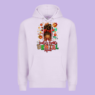 Santa's Favorite Dental Squad Afro Messy Bun Premium Hoodie Designed By Texasbilliewilder