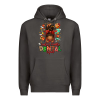 Smoke Santa's Favorite Dental Squad Afro Messy Bun Premium Hoodie - texasbilliewilder
