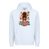 White Santa's Favorite Dental Squad Afro Messy Bun Premium Hoodie - texasbilliewilder