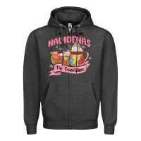 Charcoal Heather christmas tis the season mexican Zipper Hoodie - MaliasSmallBusiness