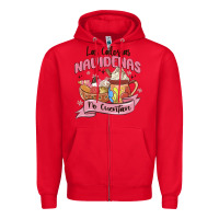 Red christmas tis the season mexican Zipper Hoodie - MaliasSmallBusiness