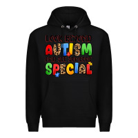 Black look beyond autism and see someone special Premium Hoodie - JahusDesignShop