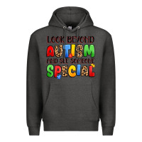 Charcoal Heather look beyond autism and see someone special Premium Hoodie - JahusDesignShop