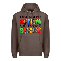 Coffee look beyond autism and see someone special Premium Hoodie - JahusDesignShop