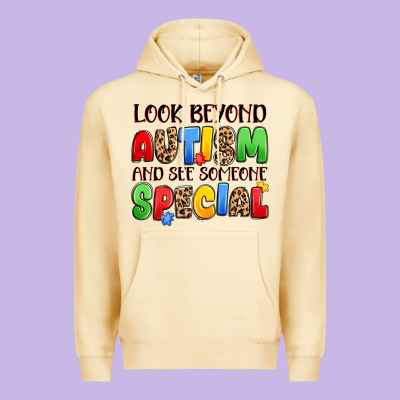 Look Beyond Autism And See Someone Special Premium Hoodie Designed By Jahusdesignshop