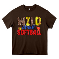 Chocolate Brown wild about softball Heavy Core Tee - Zillion Design Studio
