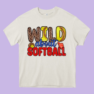 Wild About Softball Heavy Core Tee Designed By Zillion Design Studio