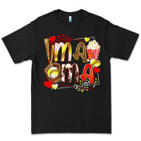 Black mama softball baseball with popcorn Premium Tee - texasbilliewilder
