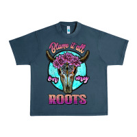 Midnight Navy blame it all on my roots white Urban Heavy Tee - JahusDesignShop
