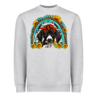 Heather Grey german shorthaired pointer western rainbow Heavyweight Sweatshirt - Artiststas