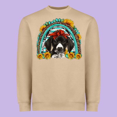 German Shorthaired Pointer Western Rainbow Heavyweight Sweatshirt Designed By Artiststas