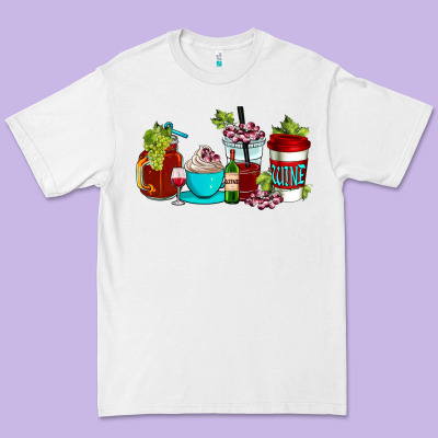 Wine Coffee Cups Premium Tee Designed By Adodesignshop