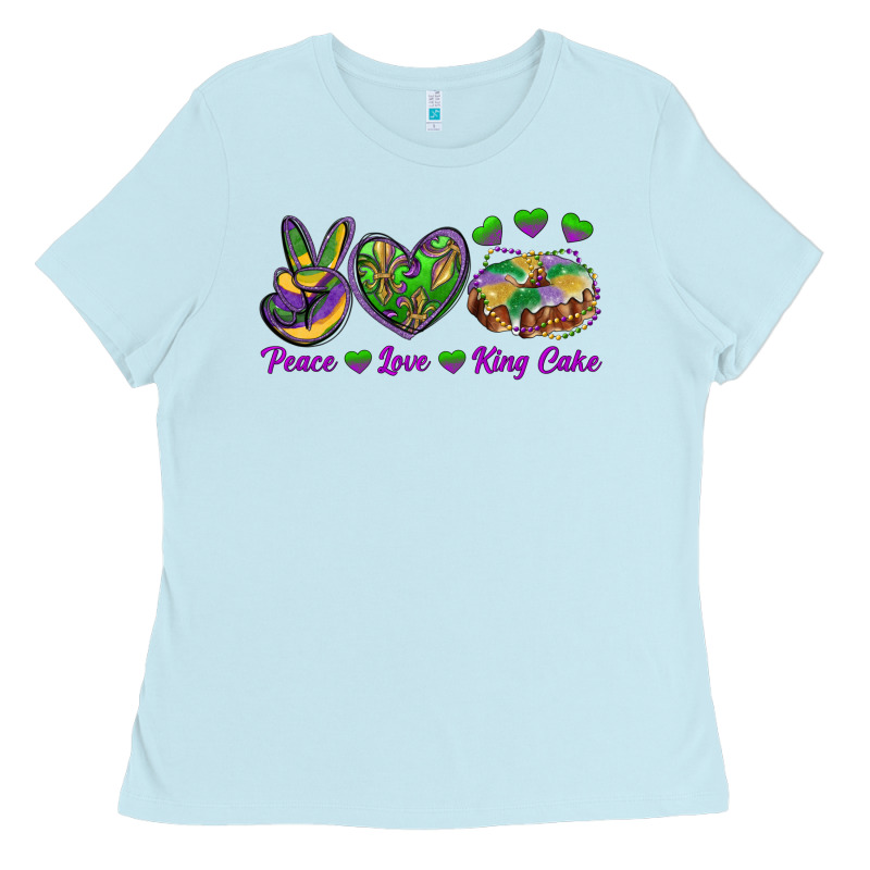 Peace Love King Cake Ladies Tee by RanaPortraitStore | Teevron