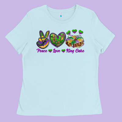 Ladies Tee Peace Love King Cake
