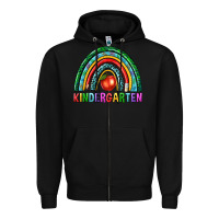 Black rainbow kindergarten Zipper Hoodie - NancyCooperArtShop