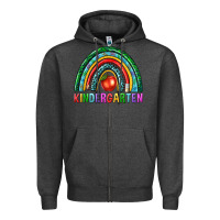 Charcoal Heather rainbow kindergarten Zipper Hoodie - NancyCooperArtShop
