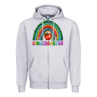 Heather Grey rainbow kindergarten Zipper Hoodie - NancyCooperArtShop