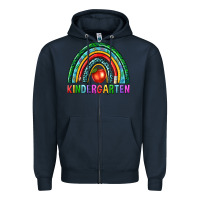 Navy rainbow kindergarten Zipper Hoodie - NancyCooperArtShop