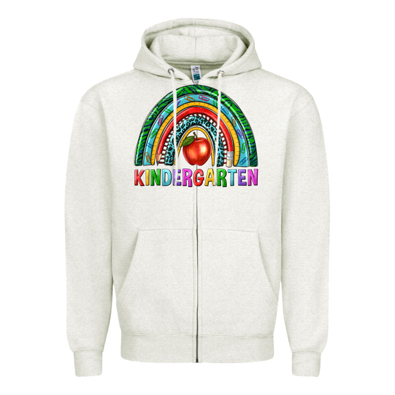 Rainbow Kindergarten Zipper Hoodie by NancyCooperArtShop | Teevron