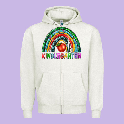 Rainbow Kindergarten Zipper Hoodie Designed By Nancycooperartshop