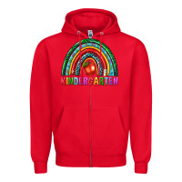 Red rainbow kindergarten Zipper Hoodie - NancyCooperArtShop