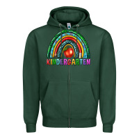 Sports Green rainbow kindergarten Zipper Hoodie - NancyCooperArtShop